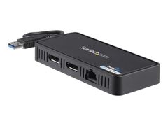 StarTech USB 3.0 Mini Dock, Dual Monitor USB-A Docking Station w/ DisplayPort 4K 60Hz Video & Gigabit Ethernet, 1ft (30cm) Cable, Portable USB 3.1 Gen 1 Type-A Laptop Adapter, 4K Dock - DisplayLink Mini Dock (