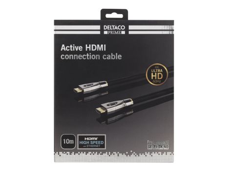 Deltaco Prime HDMI-4100 - HDMI med Ethernet-kabel - HDMI (hann) til HDMI (hann) - svart - 4K-støtte (HDMI-4100)