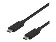 Deltaco USB-kabel - USB-C (hann) til USB-C (hann) - USB 3.1 Gen 2 - 25 cm - svart (USBC-1120)