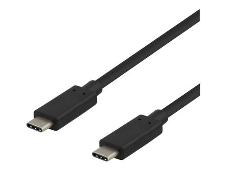 Deltaco USB-kabel - USB-C (hann) til USB-C (hann) - USB 3.1 Gen 2 - 1 m - svart (USBC-1122)