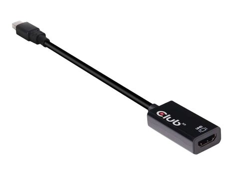 Club 3D Video/ audio-adapter - DisplayPort / HDMI - Mini DisplayPort (hann) til HDMI (hunn) - 16.86 cm - 4K-støtte (CAC-1180)