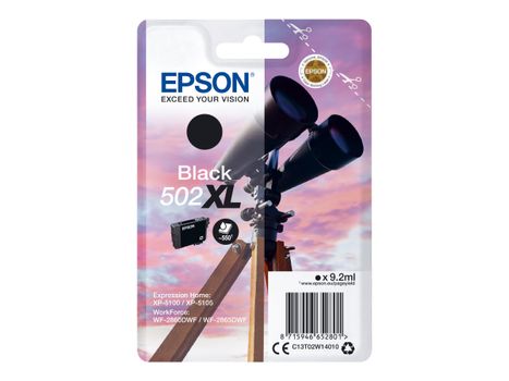 Epson 502XL - høykapasitets - svart - original - blekkpatron (C13T02W14010)