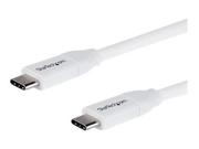 StarTech USB C to USB C Cable - 13 ft / 4m - 5A PD - M/M - White - USB 2.0 - USB-IF Certified - USB Type C Cable - USB C Charging Cable (USB2C5C4MW) - USB type C-kabel - USB-C til USB-C - 4 m (USB2C5C4MW)