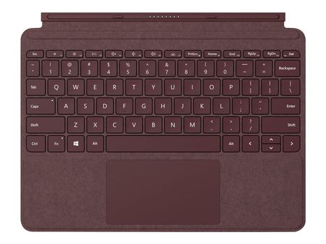 Microsoft Surface Go Signature Type Cover - Tastatur - med styrepute,  akselerometer - bakbelysning - nordisk - burgunder - for Surface Go (KCS-00049)