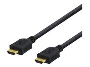 Deltaco HDMI-1010D - HDMI med Ethernet-kabel - HDMI (hann) til HDMI (hann) - 1 m - svart - 4K-støtte (HDMI-1010D)