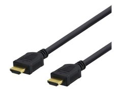 Deltaco HDMI-1010D - HDMI med Ethernet-kabel - HDMI (hann) til HDMI (hann) - 1 m - svart - 4K-støtte
