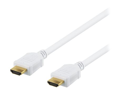 Deltaco HDMI-1070AD - HDMI med Ethernet-kabel - HDMI (hann) til HDMI (hann) - 10 m - hvit - 4K-støtte (HDMI-1070AD)