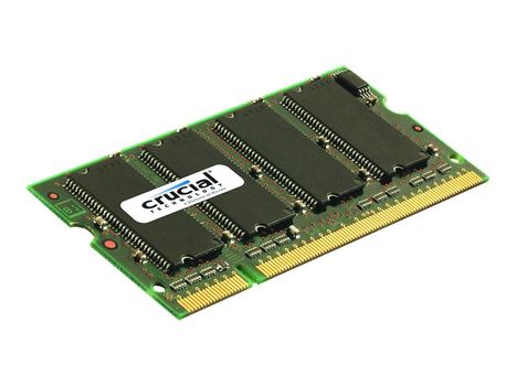 Crucial DDR - 1 GB - SO DIMM 200-pin - 400 MHz / PC3200 - CL3 - 2.5 V - ikke-bufret - ikke-ECC
