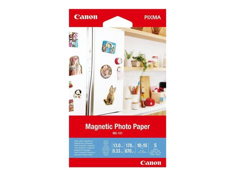 Canon Magnetic Photo Paper MG-101 - magnetisk fotopapir - blank - 5 ark - 100 x 150 mm - 670 g/m² (3634C002)