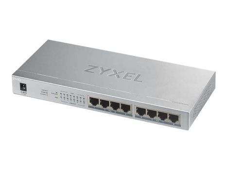 Zyxel GS1008HP - PoE+ switch - ikke-styrt 8 porter - 802.3at - 30W pr port (max 60W) (GS1008HP-EU0101F)