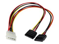 StarTech 12in LP4 to 2x SATA Power Y Cable Adapter - Molex to to Dual SATA Power Adapter Splitter - strømadapter - 4-pin intern strøm til SATA-strøm