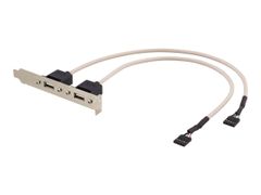 Deltaco USB-panel - 5-pins USB 2.0-hode (hunn) til USB (hunn) - 30 cm - beige