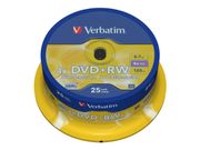 Verbatim DVD+RW x 25 - 4.7 GB - lagringsmedier (43489)