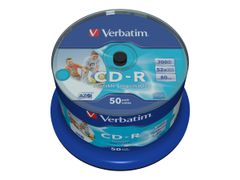 VERBATIM DataLifePlus - 50 x CD-R - 700 MB 52x - bred skrivbar overflate - spindel