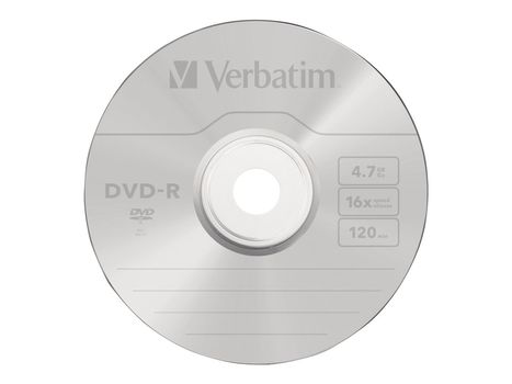 Verbatim 100 x DVD-R - 4.7 GB 16x - matt sølv - spindel (43549)