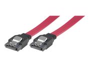 Deltaco SATA-kabel - Serial ATA 150 - SATA (hunn) til SATA (hunn) - 50 cm - rett kontakt - rød (SATA-05D)