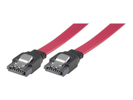 Deltaco SATA-kabel - Serial ATA 150 - SATA (hunn) til SATA (hunn) - 50 cm - rett kontakt - rød (SATA-05D)
