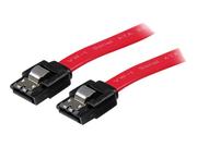 StarTech 18in Latching SATA Cable - SATA cable - Serial ATA 150/ 300/ 600 - SATA (R) to SATA (R) - 1.5 ft - latched - red - LSATA18 - SATA-kabel - 46 cm (LSATA18)
