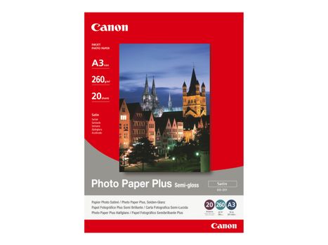 Canon Photo Paper Plus SG-201 - fotopapir - halvblank - 20 ark - A3 - 260 g/m² (1686B026)