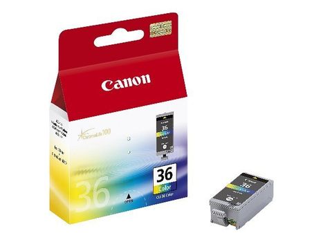 Canon CLI-36 Color - 12 ml - farge (cyan, magenta, gul, svart) - original - blekkpatron - for PIXMA iP100, iP100 Bundle, iP100 with battery, iP100wb, iP110, mini260, mini320 (1511B001)