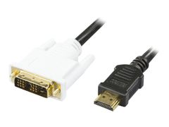 Deltaco Videokabel - enkeltlenke - HDMI (hann) til DVI-D (hann) - 3 m - svart