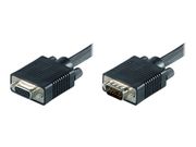 MicroConnect VGA-forlengelseskabel - HD-15 (VGA) (hann) til HD-15 (VGA) (hunn) - 10 m - formstøpt,  tommelskruer (MONGH10)