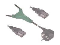 MicroConnect Strømsplitter - IEC 60320 (hann) til IEC 60320 (hann) - 1.8 m - svart - Tyskland, Sverige