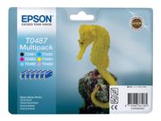 Epson Multipack T0487 - 6-pack - svart, gul, cyan, magenta, lys magenta, lys cyan - original - blekkpatron (C13T04874010)