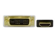 Deltaco Videokabel - enkeltlenke - HDMI / DVI - HDMI (hann) til DVI-D (hann) - 2 m (HDMI-112)