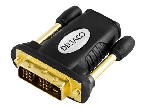 Deltaco Video adapter - HDMI / DVI - HDMI (hunn) til DVI-D (hann) - svart (HDMI-11)