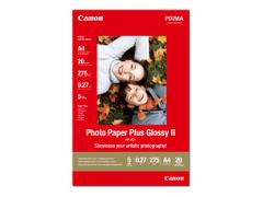 Canon Photo Paper Plus Glossy II PP-201 - Blank - A4 (210 x 297 mm) - 275 g/m² - 20 ark fotopapir - for PIXMA iP100, iP2600, iP2700, iX7000, MG2555, MG8250, MX7600, MX850, PRO-1, PRO-10, 100