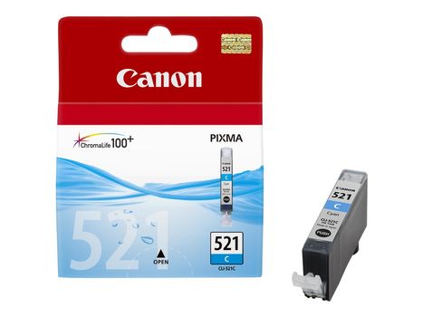 Canon CLI-521C - 9 ml - cyan - original - blekkbeholder - for PIXMA iP3600, iP4700, MP540, MP550, MP560, MP620, MP630, MP640, MP980, MP990, MX860, MX870 (2934B001)