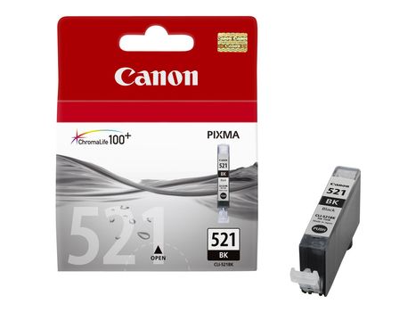 Canon CLI-521BK - 9 ml - svart - original - blister med sikkerhet - blekkbeholder - for PIXMA iP3600, iP4700, MP540, MP550, MP560, MP620, MP630, MP640, MP980, MP990, MX860, MX870 (2933B008)