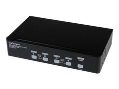 StarTech 4 Port High Resolution USB DVI Dual Link KVM Switch with Audio and USB 2.0 Hub (SV431DVIUAHR) - KVM / lyd / USB-svitsj - 4 porter