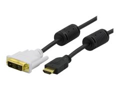 Deltaco Videokabel - enkeltlenke - HDMI / DVI - HDMI (hann) til DVI-D (hann) - 1 m - svart
