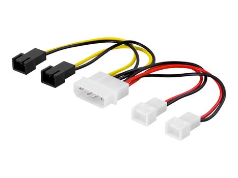 Deltaco Viftestrømadapter - 4-pin intern strøm (hann) til 3 pin internstr (hann)