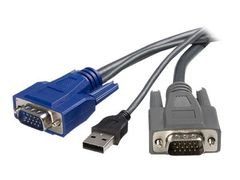 StarTech 10 ft Ultra-Thin USB VGA 2-in-1 KVM Cable (SVUSBVGA10) - tastatur / video / musekabel (KVM) - 3 m