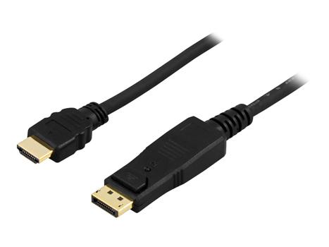 Deltaco DP-3050 - Videokabel - DisplayPort / HDMI - DisplayPort (hann) til HDMI (hann) - 5 m (DP-3050)