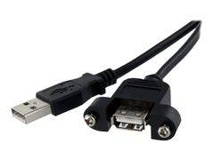 StarTech 2 ft Panel Mount USB Cable A to A F/M - Panel Mount USB Extension USB A-Female to A-Male Adapter Cable 2ft - USB-A (F) Port (USBPNLAFAM2) - USB-forlengelseskabel - USB til USB - 60 cm