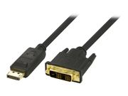 Deltaco DP-2030 - Skjermkabel - dobbeltlenke - DisplayPort (hann) til DVI-D (hann) - 3 m - svart (DP-2030)