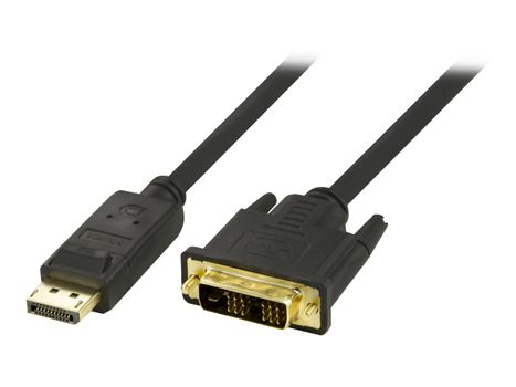 Deltaco DP-2030 - Skjermkabel - dobbeltlenke - DisplayPort (hann) til DVI-D (hann) - 3 m - svart