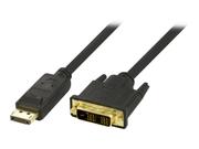 Deltaco DP-2020 - Skjermkabel - enkeltlenke - DisplayPort (hann) til DVI-D (hann) - 2 m - svart (DP-2020)