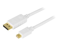Deltaco DP-1120 - DisplayPort-kabel - Mini DisplayPort (hann) til DisplayPort (hann) - 2 m - hvit