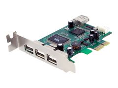 StarTech 4 Port PCI Express Low Profile High Speed USB Card - PCIe USB 2.0 Card - PCI-E USB 2.0 Card (PEXUSB4DP) - USB-adapter - PCIe - 4 porter