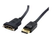 StarTech 3ft DisplayPort Panel Mount Cable - F/M - DisplayPort-kabel - DisplayPort (hann) til DisplayPort (hunn) - 91.4 cm - låst, formstøpt - svart - for P/N: DP2MDPMF6IN (DPPNLFM3)