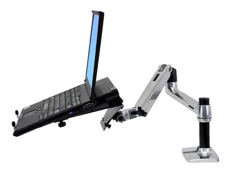 Ergotron LX Desk Mount LCD Arm - Monteringssett (leddarm, skrivebordsklemmemontering,  utvidelsesadapter,  maljemonteringsfot,  7"-stang) for LCD-skjerm - polert aluminium - skjermstørrelse: inntil 34" (45-241-026)