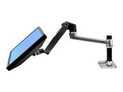 Ergotron LX Desk Mount LCD Arm - Monteringssett (leddarm, skrivebordsklemmemontering,  utvidelsesadapter,  maljemonteringsfot,  7"-stang) for LCD-skjerm - polert aluminium - skjermstørrelse: inntil 34" (45-241-026)