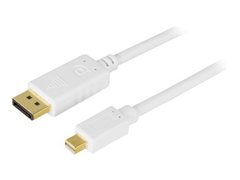 Deltaco DP-1130 - DisplayPort-kabel - DisplayPort (hann) til Mini DisplayPort (hann) - 3 m - hvit (DP-1130)