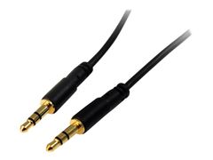 StarTech 1 ft. (0.3 m) 3.5mm Audio Cable - 3.5mm Slim Audio Cable - Gold Plated Connectors - Male/Male - Aux Cable (MU1MMS) - lydkabel - 30.5 cm