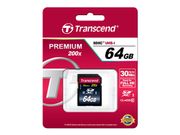 Transcend Premium - Flashminnekort - 64 GB - Class 10 - SDXC (TS64GSDXC10)
